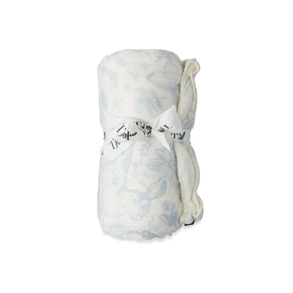 My Texas House Blue Toile Bunny Polyester Muslin‎ Easter Throw, Spring 2025